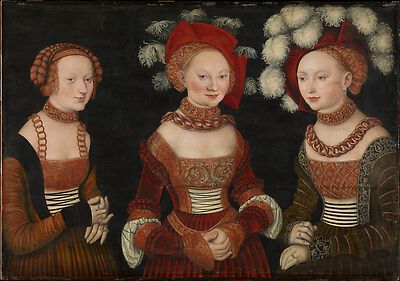 Die Prinzessinnen Sibylla (1515-1592), Emilia (1516-1591) und Sidonia (1518-1575) von Sachsen
