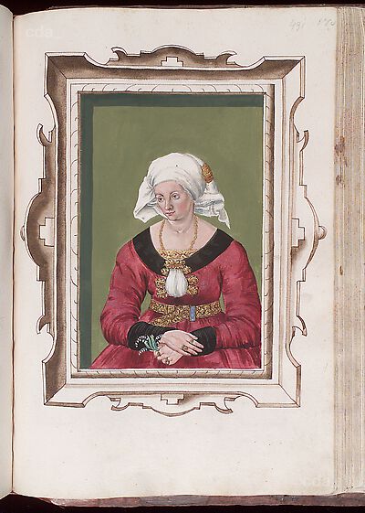 Bildnis einer Unbekannten [aus dem Porträtbuch des Hieronymus Beck, fol. 491]