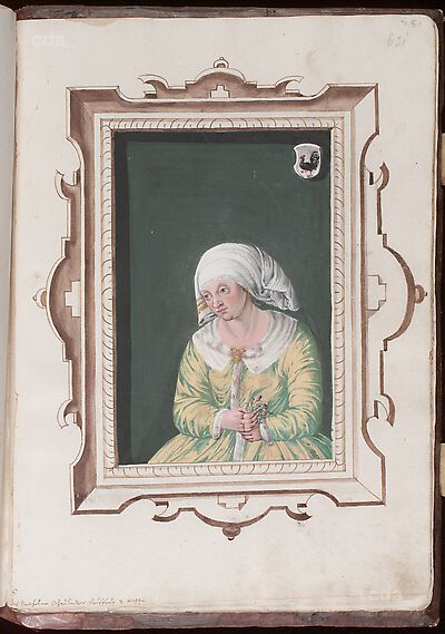 Bildnis der Katharina (?) Schallautzer [aus dem Porträtbuch des Hieronymus Beck, fol. 631]
