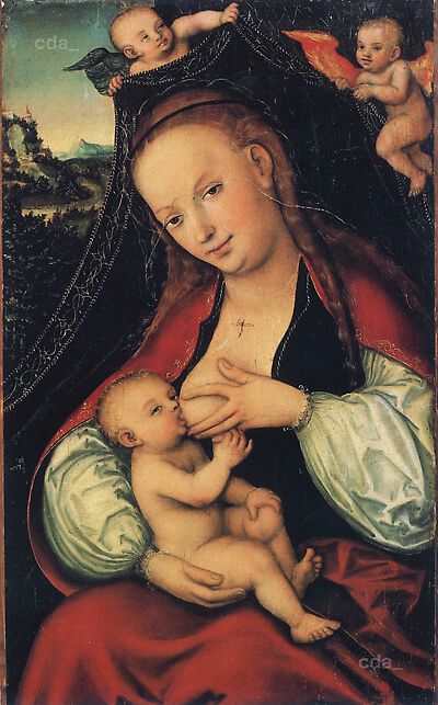 Die Madonna, das Kind stillend