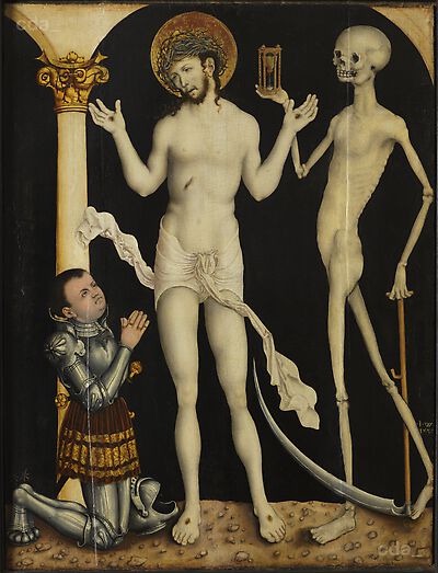 Resurrected Christ with Death and Donor [recto], Holy Trinity [verso]