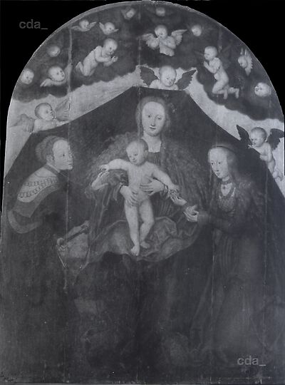 Maria mit Kind und zwei weibliche Heilige