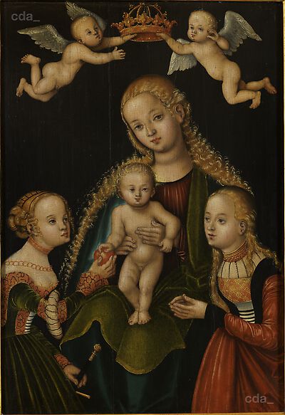 Madonna zwischen weiblichen Heiligen