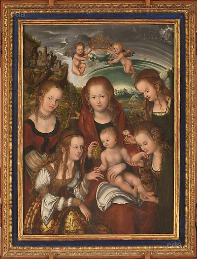 Joachimstaler Retabel [Mitteltafel]: Die Vermählung der Heiligen Katharina