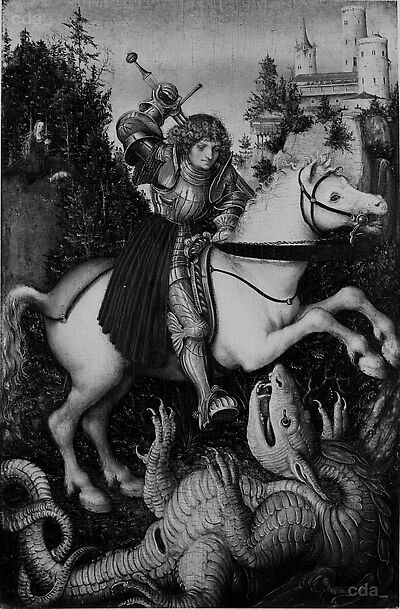 St George riding on a horse