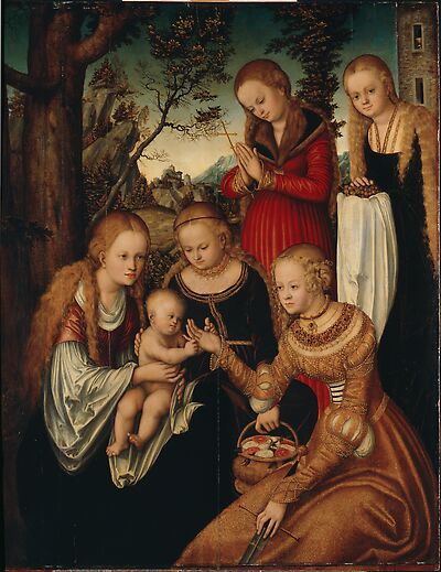 Maria mit dem Jesusknaben und den Heiligen Katharina, Dorothea, Margaretha und Barbara (Sogenannte 'Verlobung der Hl. Katharina')