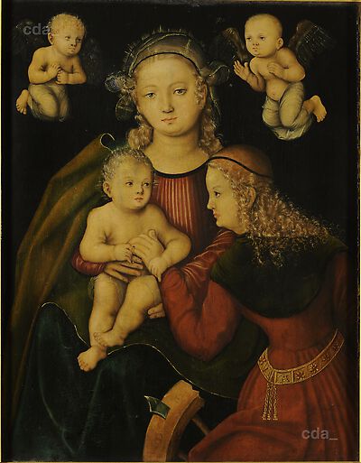 Merseburger Triptychon mit der Verlobung der hl. Katharina [Mitteltafel]: Verlobung der hl. Katharina