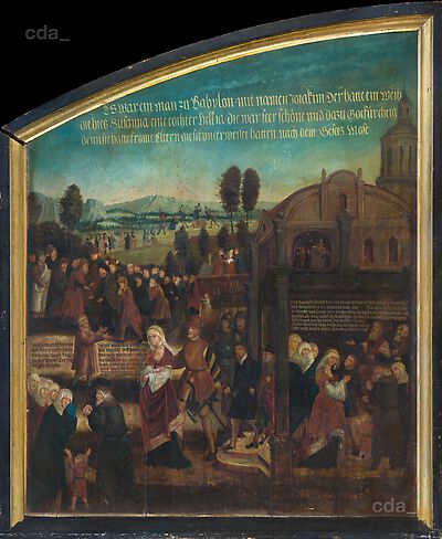 Epitaph des Nickel Volkmar: Verleumdung der Susanna [recto]; Jüngstes Gericht [verso]