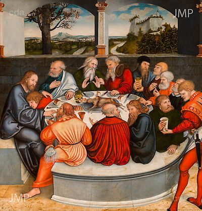 Reformation altarpiece [central panel]: The Last Supper (recto), The Trinity (verso)
