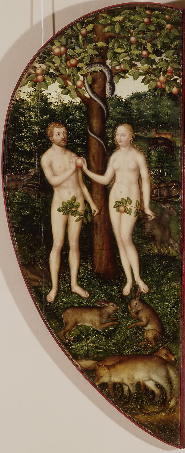 cda :: Paintings :: Winged altarpiece shaped like a heart (Colditzer  Altar): The Fall of Man [left wing, verso]