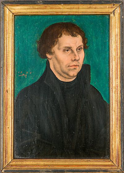 Martin Luther als Halbfigur nach rechts