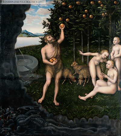 Hercules steals the Apples of the Hesperides