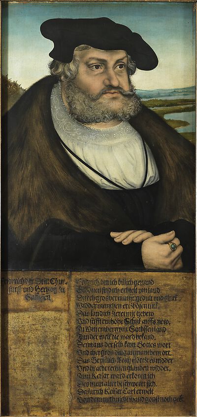 Friedrich the Wise, Elector of Saxony [left wing of the triptych]