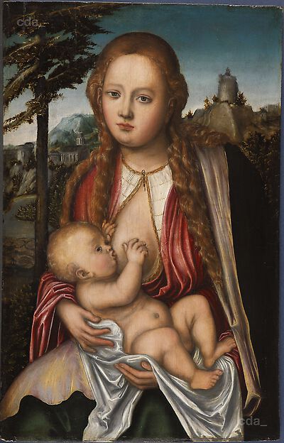 The Virgin, breastfeeding the child