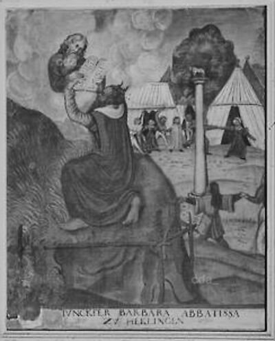 Moses auf dem Berge Horeb aus dem Zyklus von 53 Werken für die Emporenbrüstung der ehem. Marienkirche in Dessau