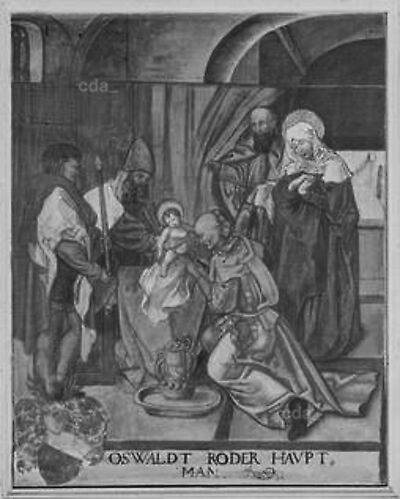 Beschneidung Christi aus dem Zyklus von 53 Werken für die Emporenbrüstung der ehem. Marienkirche in Dessau