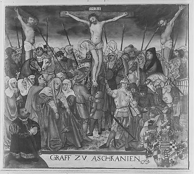 Christus am Kreuz aus dem Zyklus von 53 Werken für die Emporenbrüstung der ehem. Marienkirche in Dessau