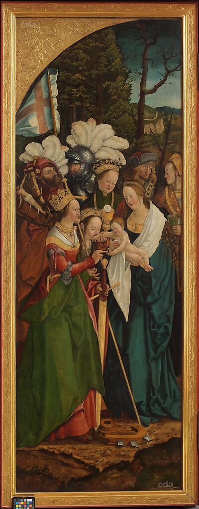 Altarpiece of St Kunigunden church [right inner movable wing]: The Fourteen Helpers in Need [verso]