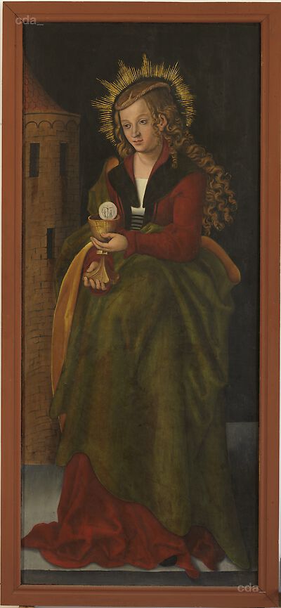 An Altarpiece from St. Moritz Church [right fixed wing]: St Barbara