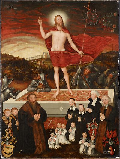 The Resurrection of Christ with a donor and his family
