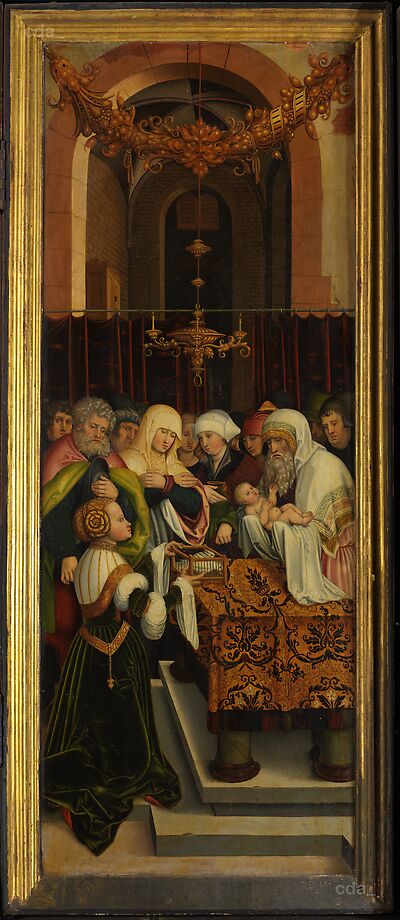 The Bergknappschaft Altarpiece [left wing, first pair of wings]: The Presentation in the Temple [verso]