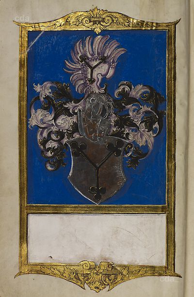 Wappen der Familie von Carlowitz [aus der Bibel des Nikolaus von Ebeleben, Libri in membr. impr. fol. 14, Iv]