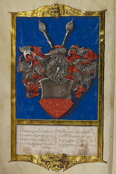 Coat of arms of Ebeleben family [from the Nikolaus of Ebeleben bible, Libri in membr. impr. fol. 15, Iv]