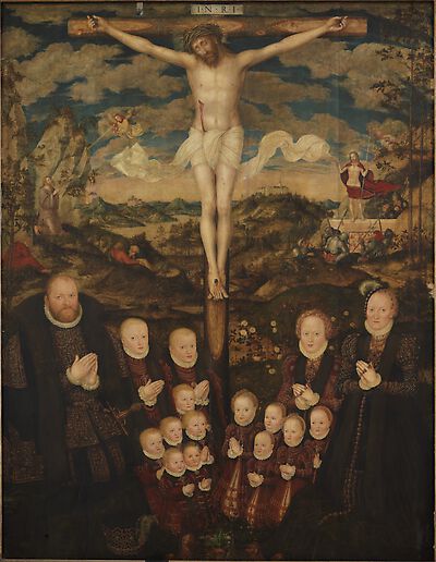 Retabel with Crucifixion in the chapel of castle Augustusburg