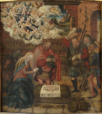 Geburt Christi (Kanzelbild der Schlosskapelle Augustusburg)