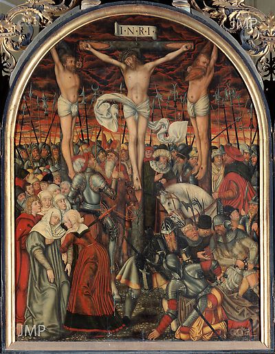 Altarpiece from the parish church 'Unser Lieben Frauen', Kemberg [central panel]: Crucifixion (fragment)