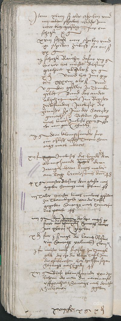 Various payments record the installation of the new retable in St Marien, the parish church of Wittenberg. Cranach the Younger received 39 guilders for the panel, and a further 12 guilders for the smith, the apprentice painters received 3 thalers as a tip. Other positions in the bill concern painting work in the church and the scaffolding for installing and anchoring the altarpiece.