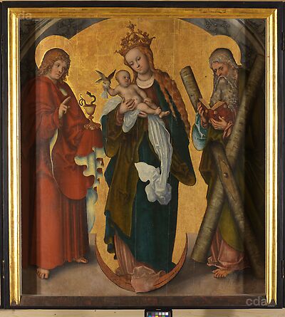 Triptych with the Virgin standing on a Crescent Moon [central panel]