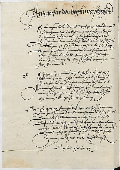 Hans von Taubenheim receives 207 guilders and 12 groschens to pay for numerous works carried out by Lucas Cranach and  Christian Döring.