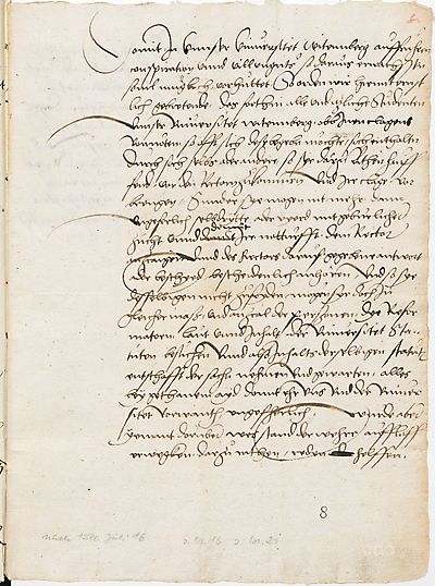 Due to the frequency of violent incidents between citizens and the aristocratic students the Saxon elector had abolished the privilege for aristocratic students to carry a weapon befitting their rank accompanied by drastic threats of punishment. However, this has lead to further incidents in the town, because the citizens - Lucas Cranach and his apprentices are mentioned - like aristocrats carried weapons, but are not affected by the electoral order. 
The letter from the aristocratic students of Wittenberg to the elector of Saxony and the University Directorate, dated Wittenberg, the Saturday after St Margaret's Day, 1520 [14th of July 1520, Bl. 2r-3r] contains a list of aristocrats from Denmark, Franken and Saxony who as students were assaulted and abused by the menials of the municipal judge.