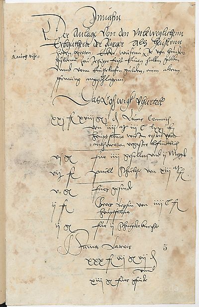 The Türkensteuer register (tax levied to fund the war against the Turks) from the town of Wittenberg for the third term on the 11th of November 1542. Cranach evidently paid the taxes in rates.