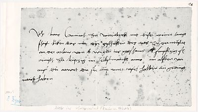 Lucas Cranach bestätigt den Erhalt von 50 Gulden, die ihm Gesandte des Rats von Neustadt an der Orla für die Tafel (Altar) übergeben haben.