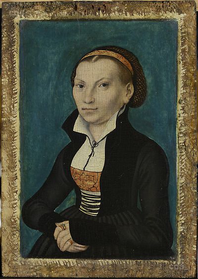 Katharina of Bora, half-length, facing right