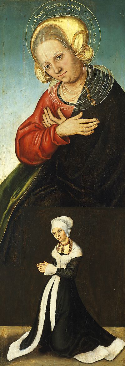 Saint Anne with the Duchess Barbara of Saxony as Donor [recto, right wing]