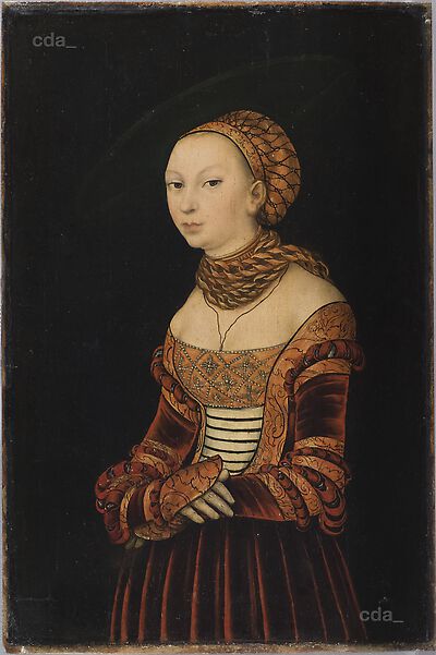 Portrait of a young Lady at knee-length