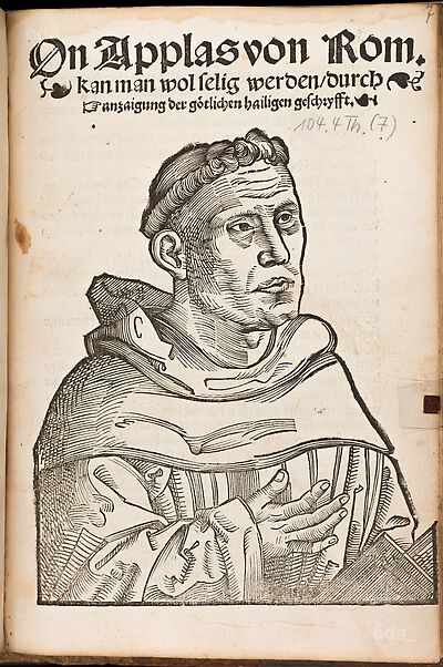 Martin Luther als Augustinermönch im Ordenshabit, Halbfigur nach rechts, mit Buch