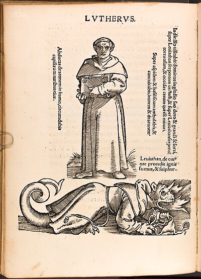 Martin Luther als Augustinermönch im Ordenshabit, Ganzfigur, stehend, frontal, mit Buch