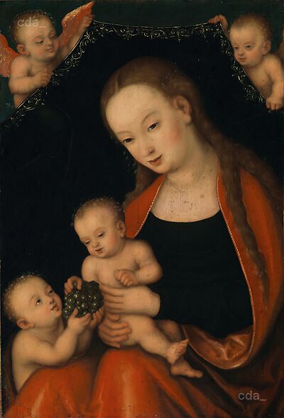 The Virgin and Child with the infant John the Baptist and angels