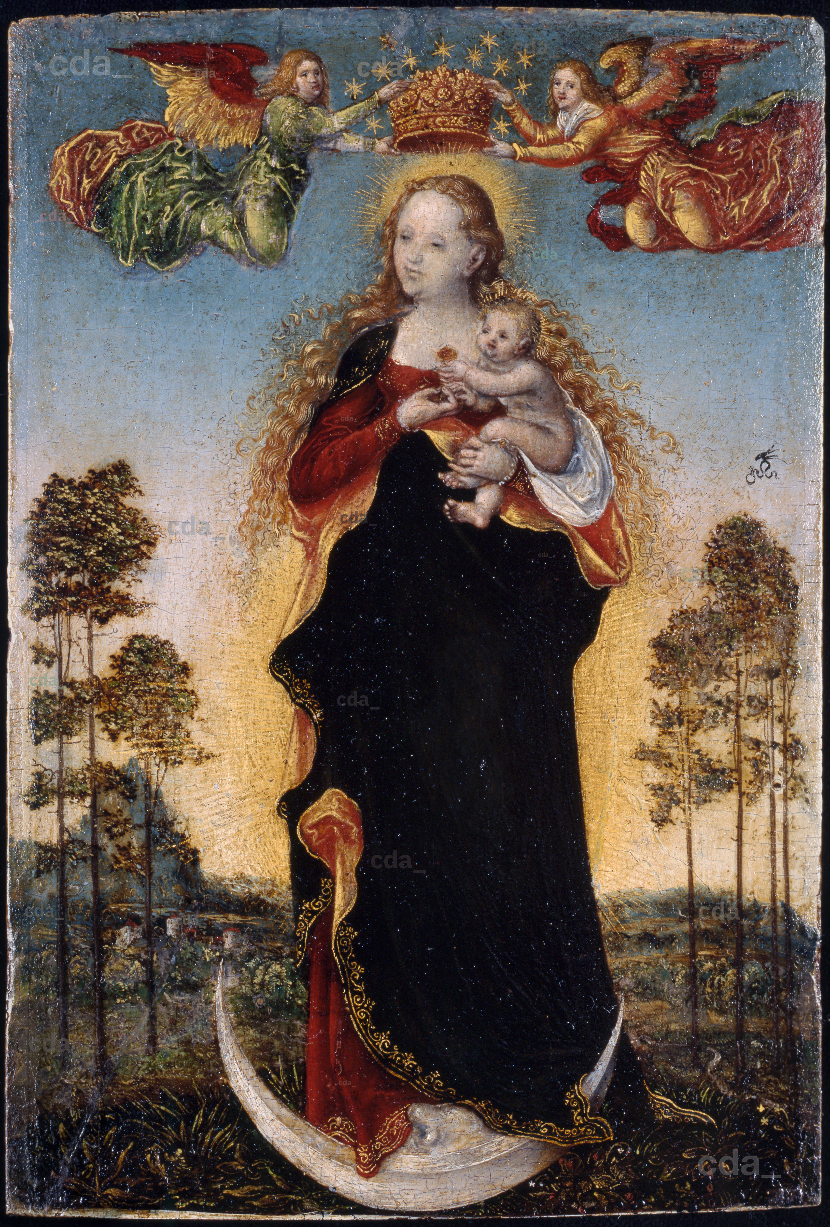 cda :: Paintings :: The Virgin and The Child with two angels