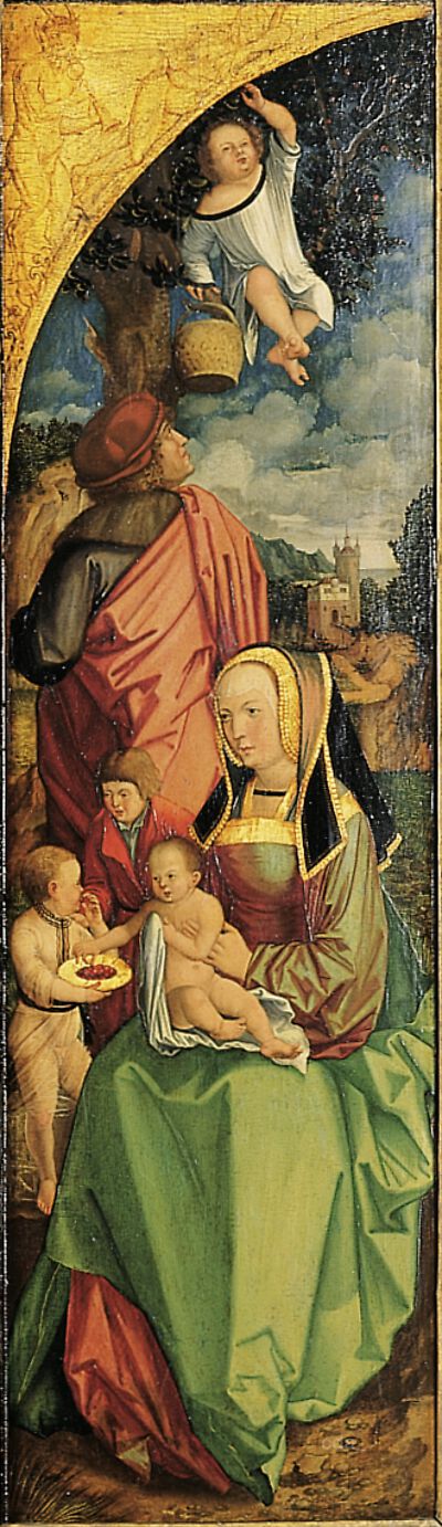 Retabel der Hl. Sippe [rechter Flügel]: Maria Kleophas mit Alphäus und ihren Söhnen Jakobus Minor, Simon Zelotes und Judas Thaddäus