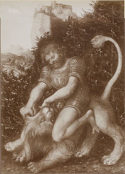 Samson defeating the lion