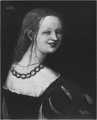 Portrait of a laughing Young Woman at bust length [Fragment]