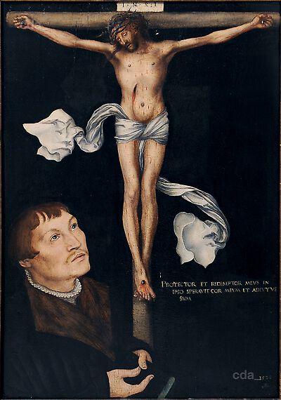 Christ Crucified and an unknown Donor