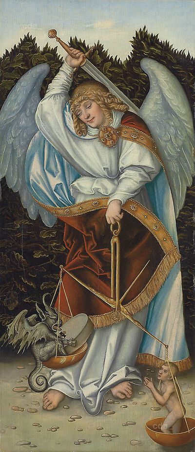 The Archangel Michael holding the Scales of Justice