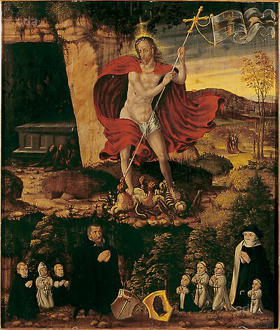 Epithaph for Franz Thim, central panel: Christ overcoming Death and Devil