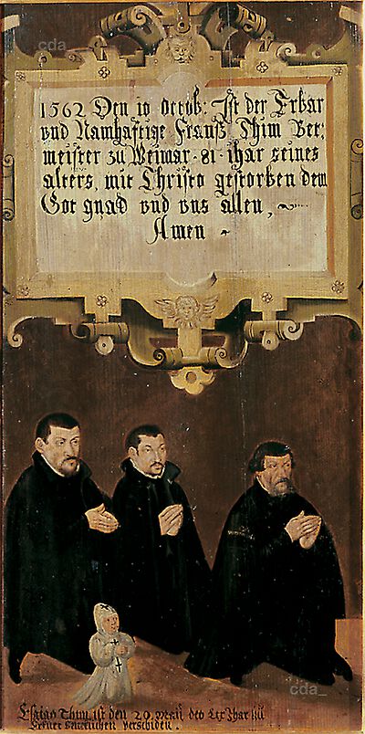 Epithaph for Franz Thim, left wing: his male children